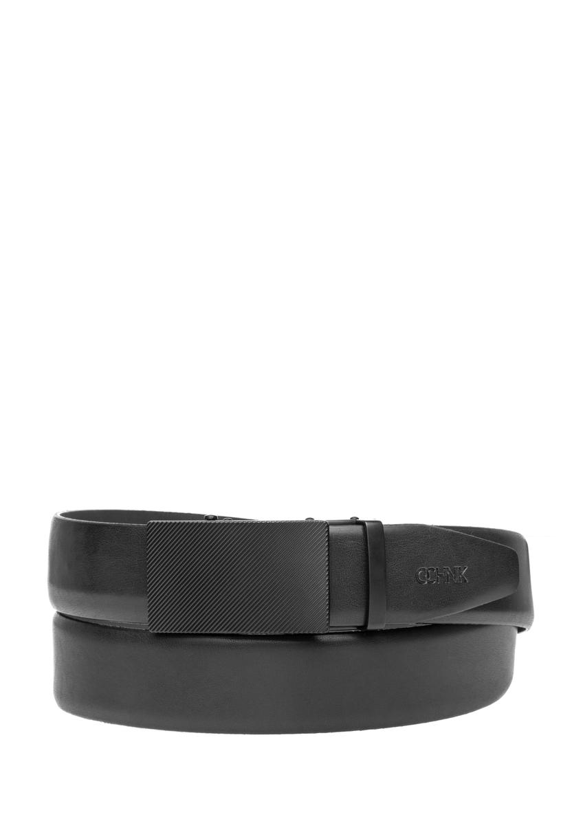 Leather black men's belt PASMS-0269-99(W26)
