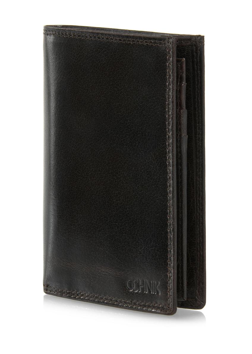 Leather unbuttoned brown men's wallet PORMS-0554-89(W24)