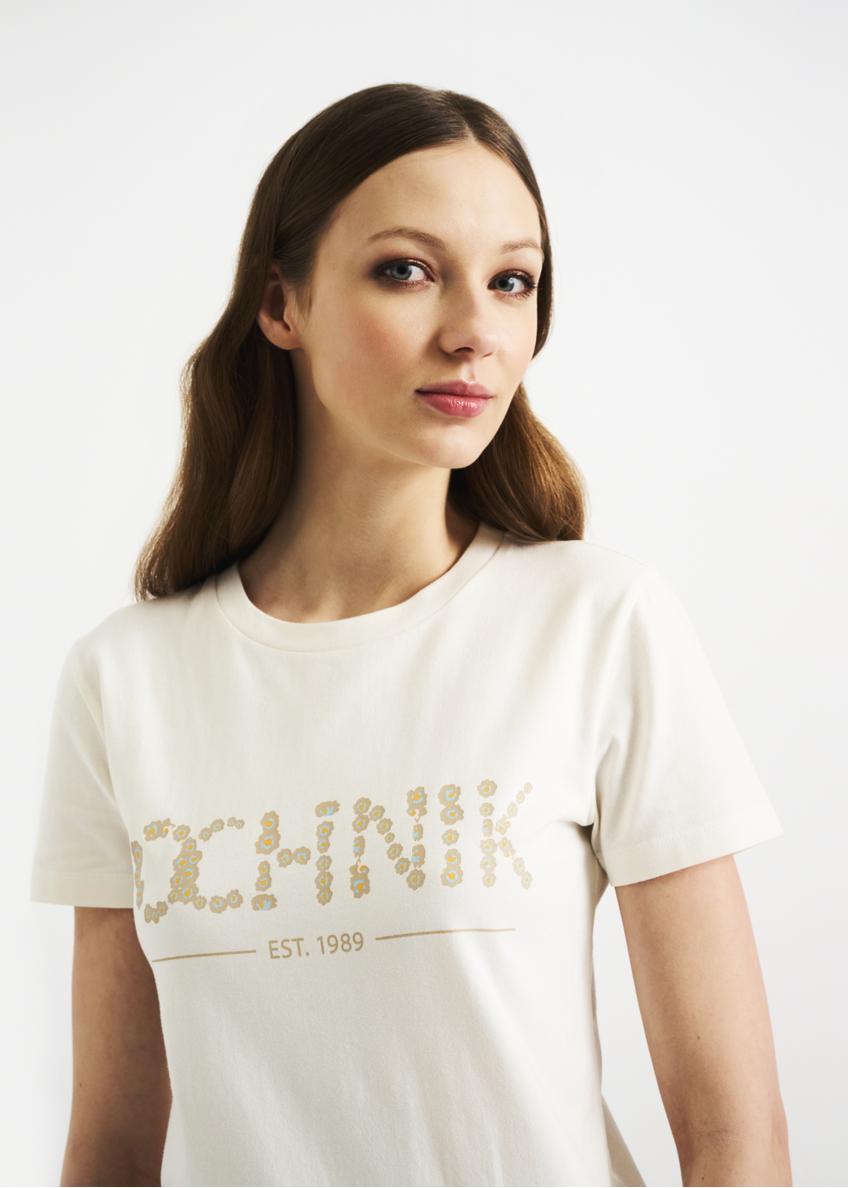 Women's milk T-shirt with OCHNIK logo TSHDT-0091-12(W22)