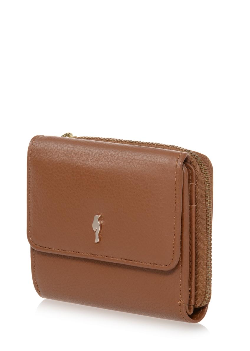 Women's small brown leather wallet PORES-0849-79(W23)