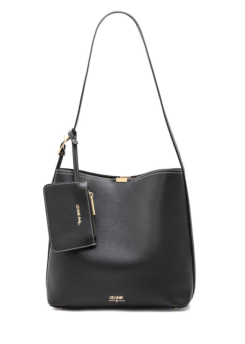 Black women's shoulder bag TOREC-1062-99(Z25), front product view on white background.