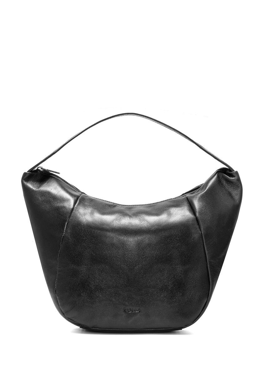 Black leather hobo bag TORES-1135A-99(Z25)