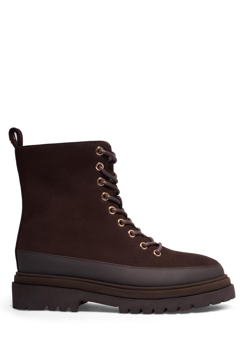 Women's leather ankle boots BUTYD-1342-1I(Z26), side view of the product on a white background.
