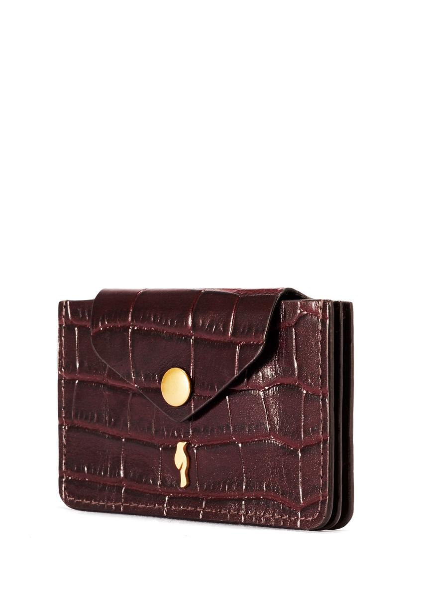Small burgundy leather women's wallet PORES-0890B-49(Z25)