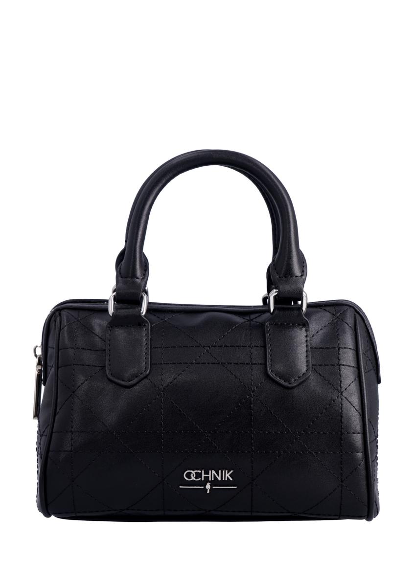 Black women's trunk handbag TOREC-1339-99(Z26), front product view on white background.