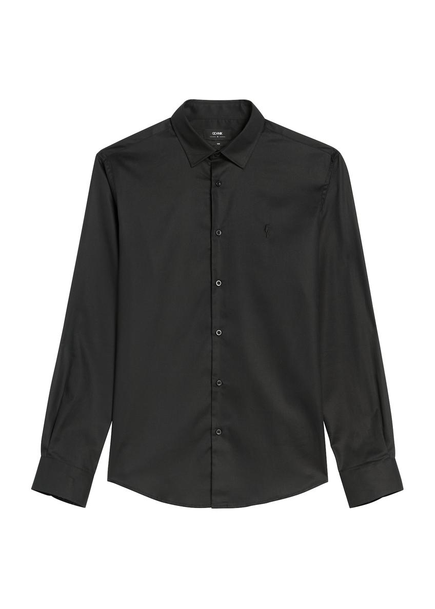 Black men's shirt KOSMT-0351-99(W26)