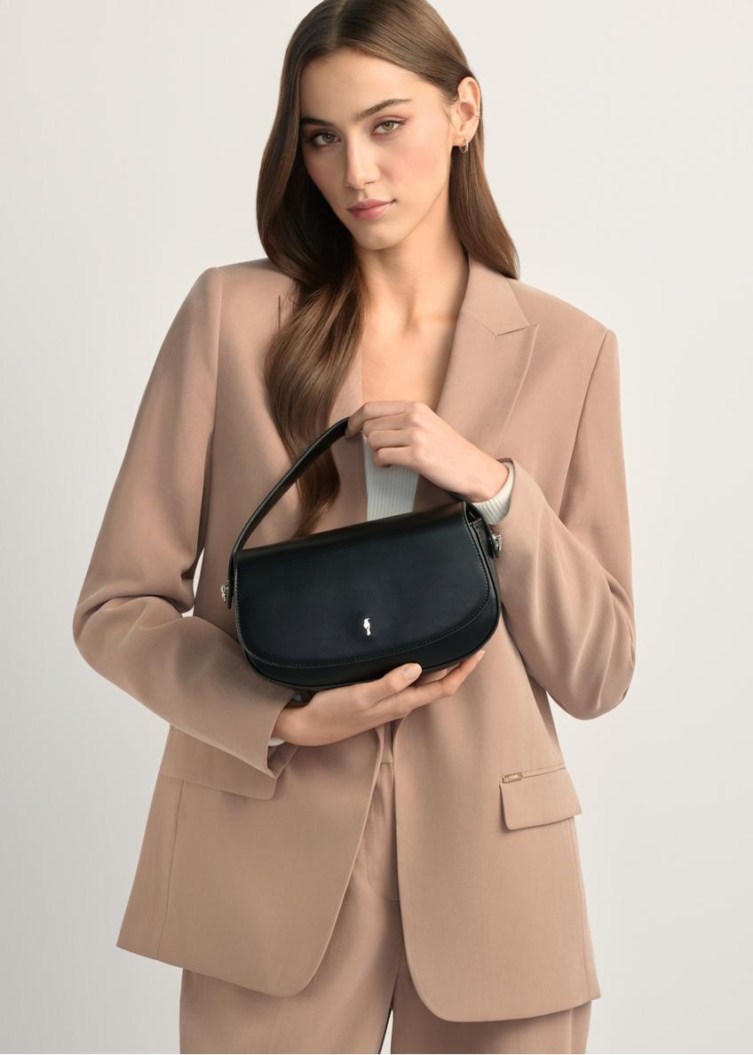 Small black women's messenger bag TOREC-1185-99(W26)