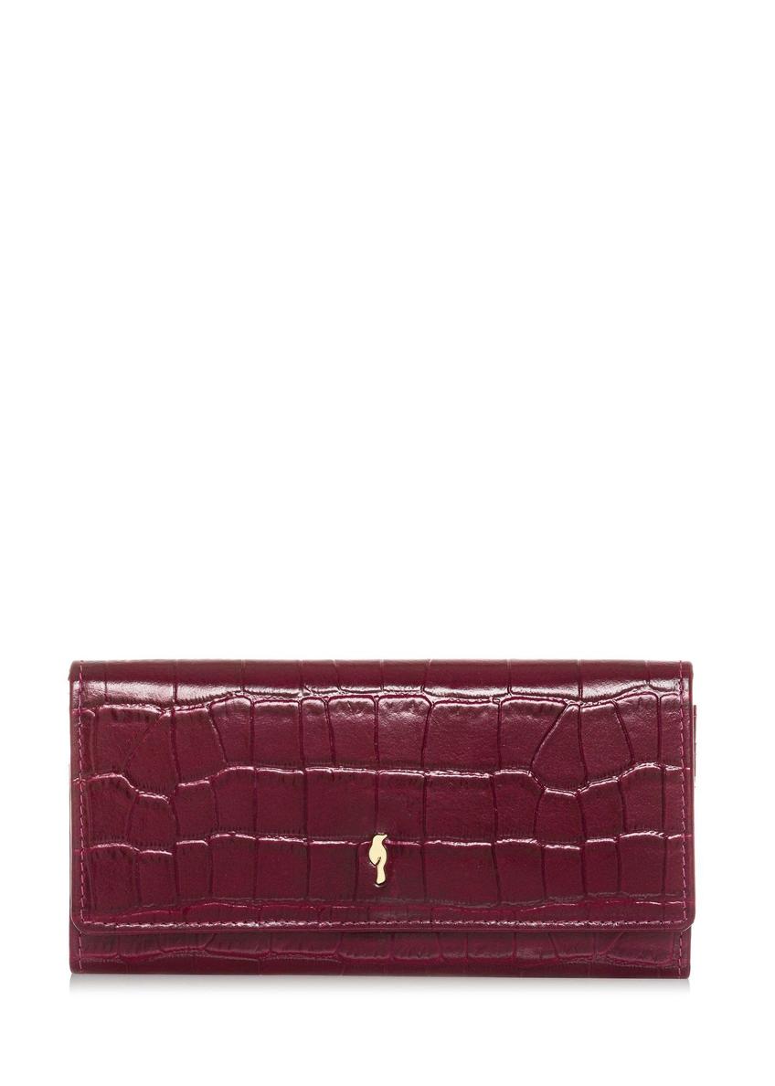 Women's leather pink wallet PORES-0889B-31(Z25), front product view on white background.