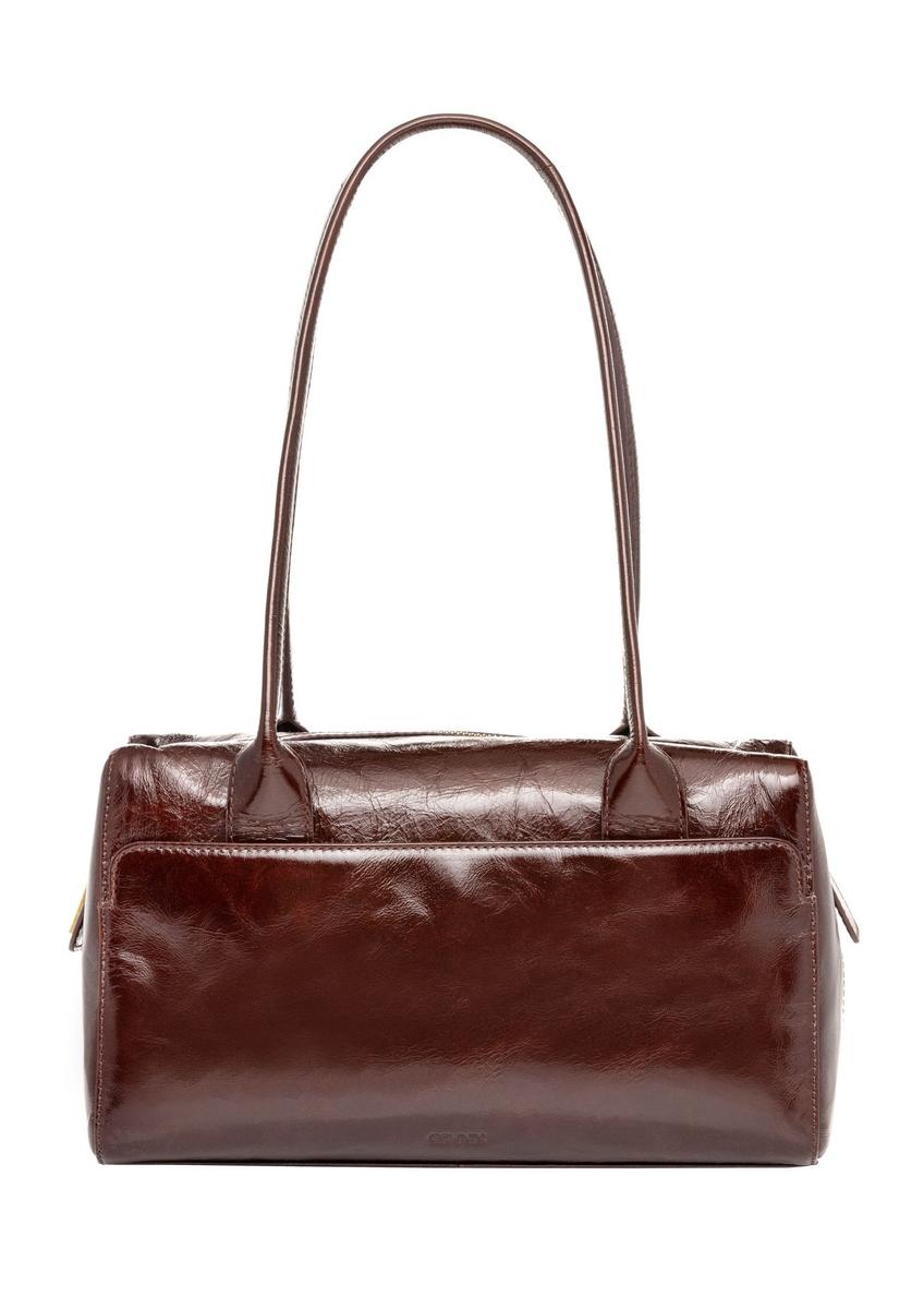 Women's leather burgundy shoulder bag TORES-1392-4E(Z26) - front product view, on a white background.