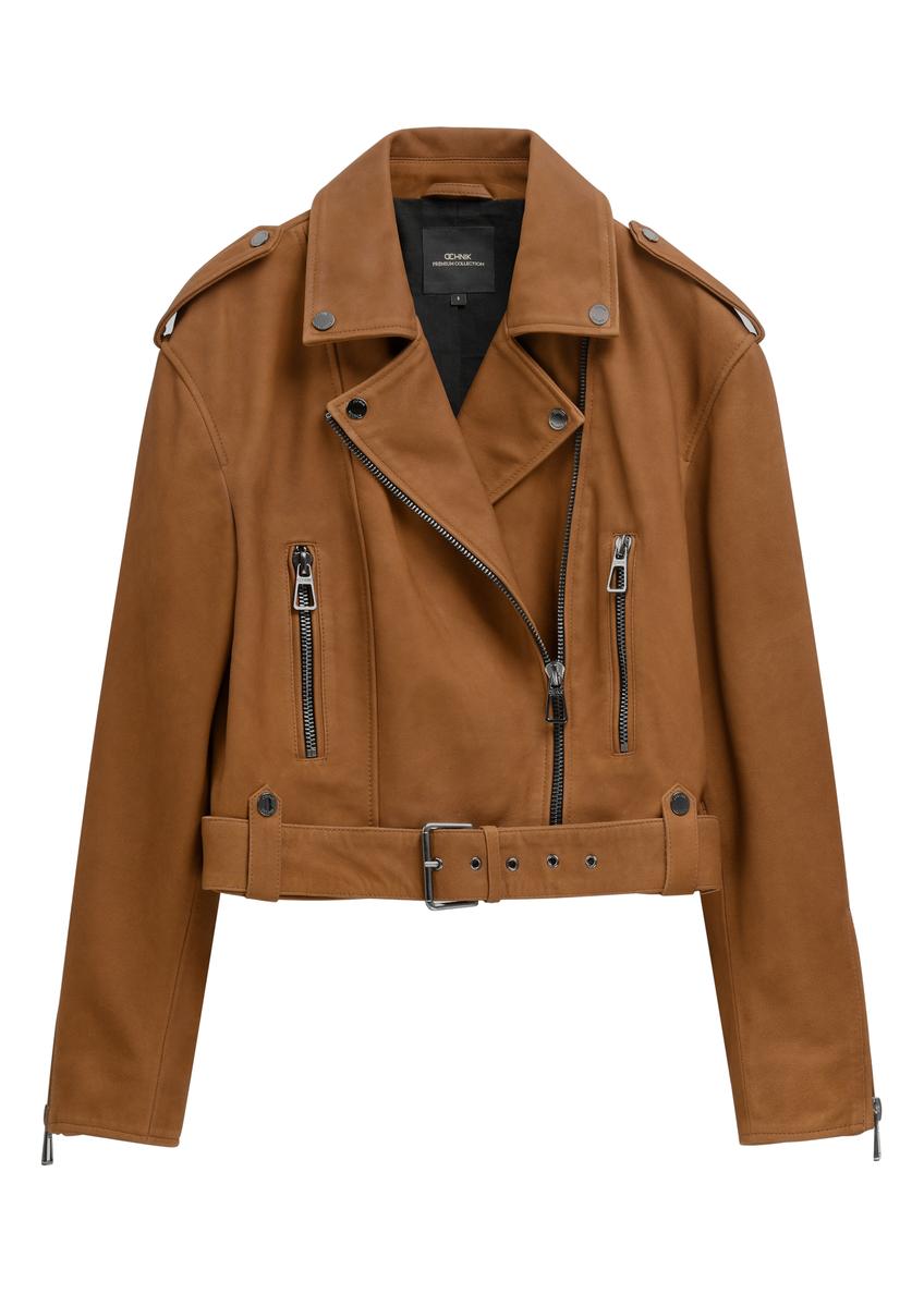 Cognac leather biker jacket KURDS-0610-1F(W26)