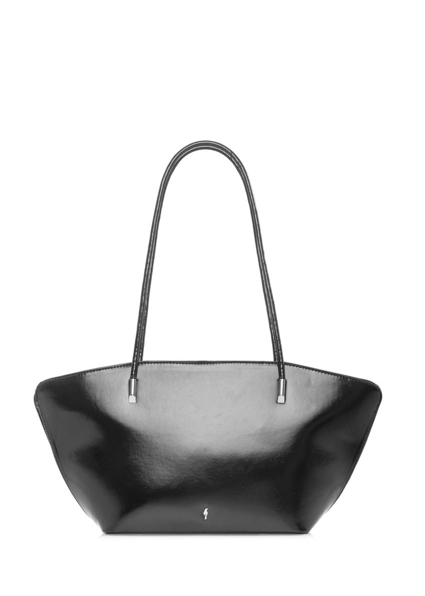 Black women's shoulder bag TOREC-1237-99(W26) - front product view, on a white background.