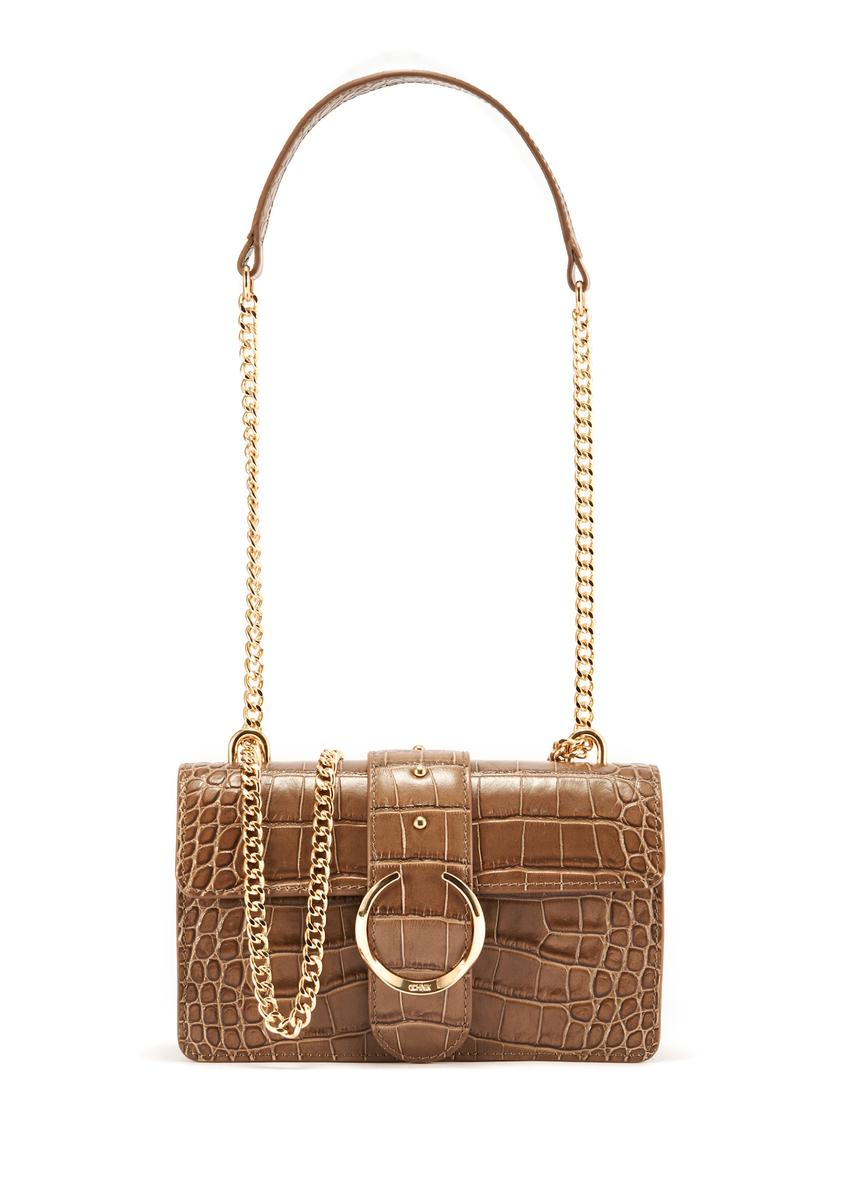 Beige small croco leather handbag TORES-1117-81(W25)-01