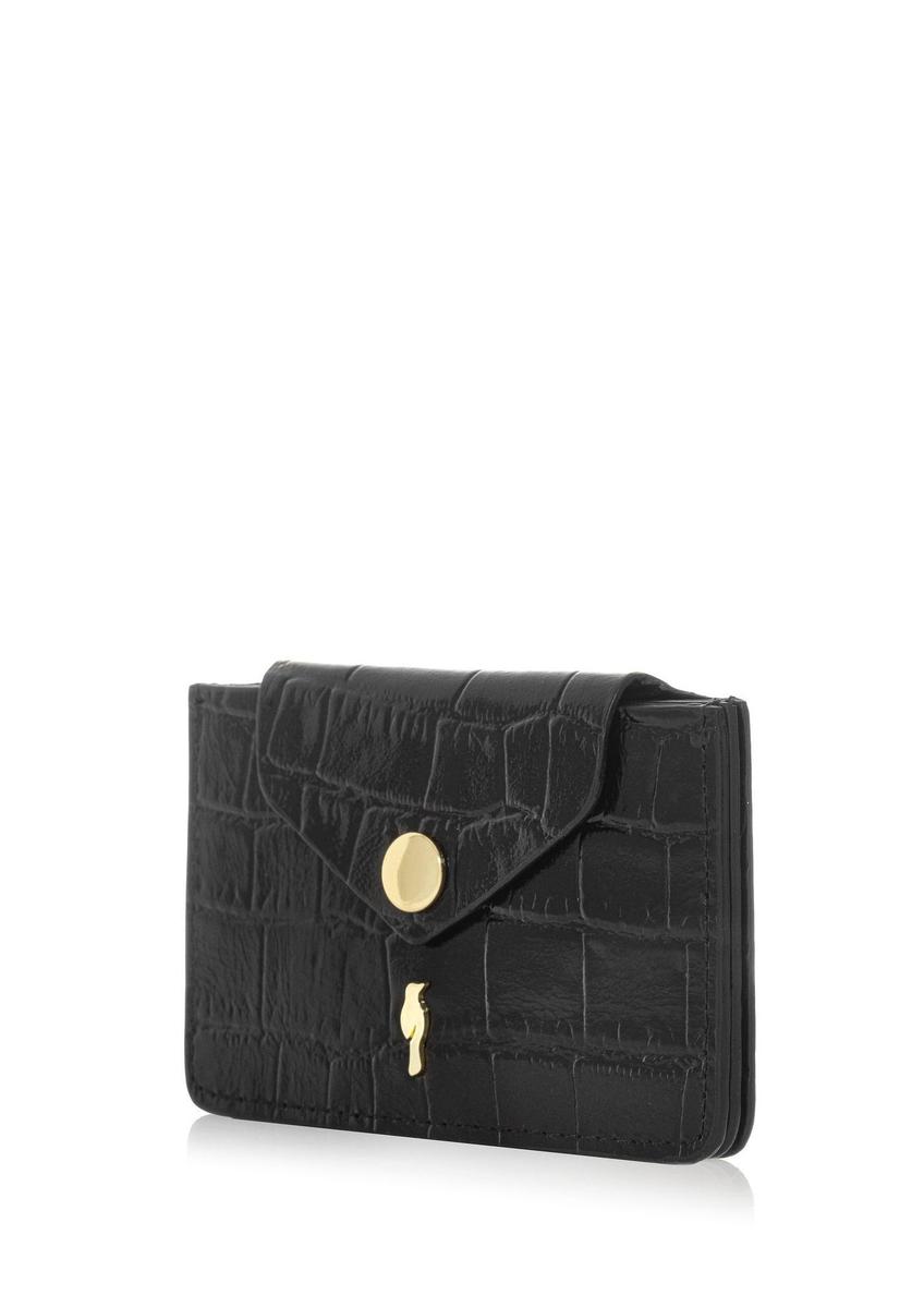 Small black leather women's wallet PORES-0890-9G(W26)