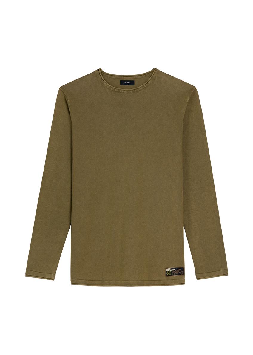 Men's khaki sweater SWEMT-0187-8D(W26)