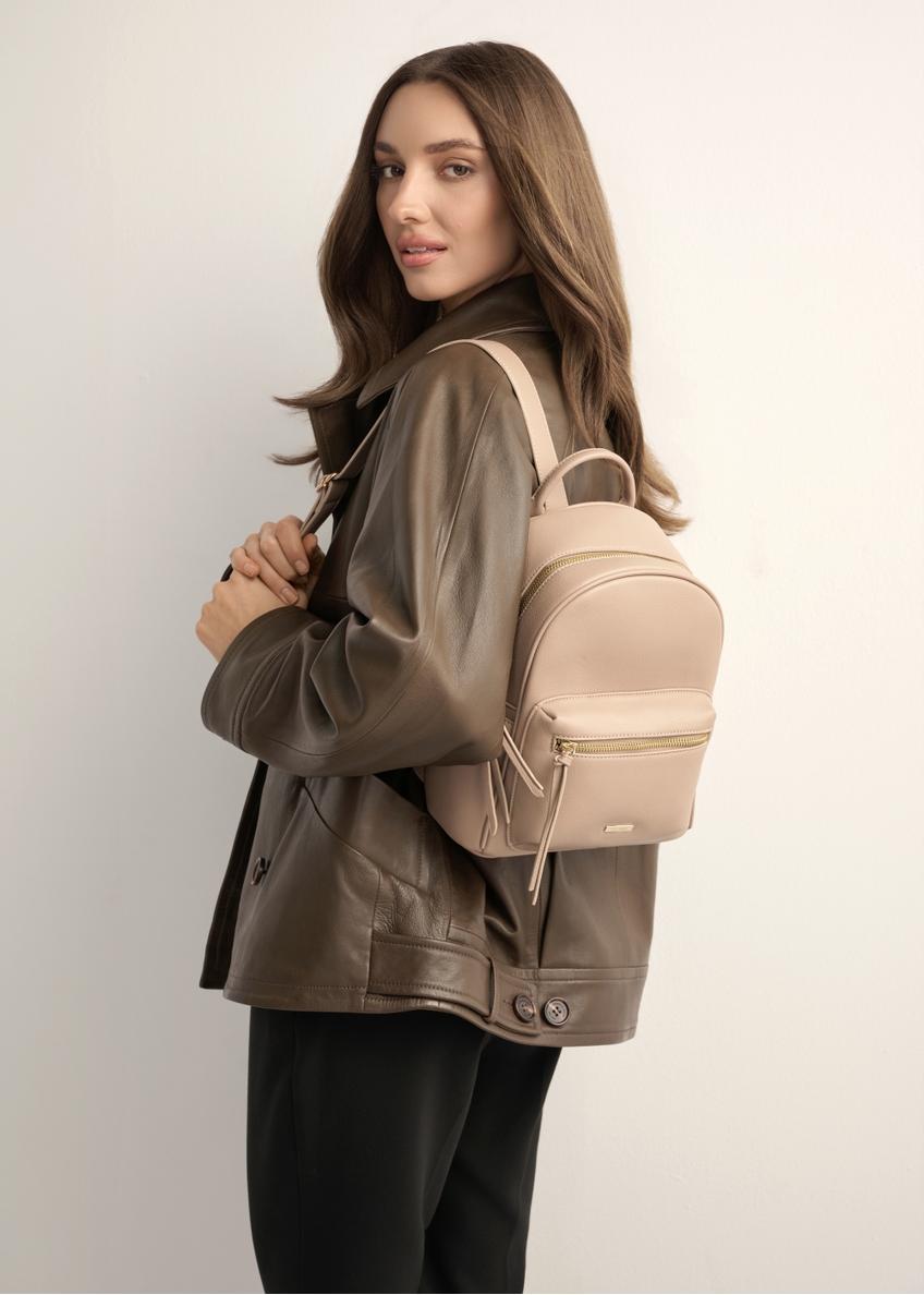 Beige small women's backpack TOREC-1256-1B(Z26)