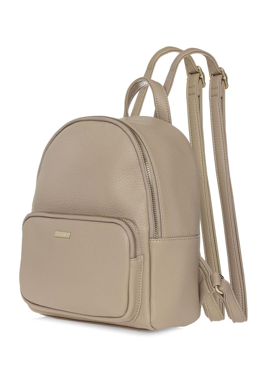 Beige women's backpack made of imitation leather TOREC-1014-1B(W26)