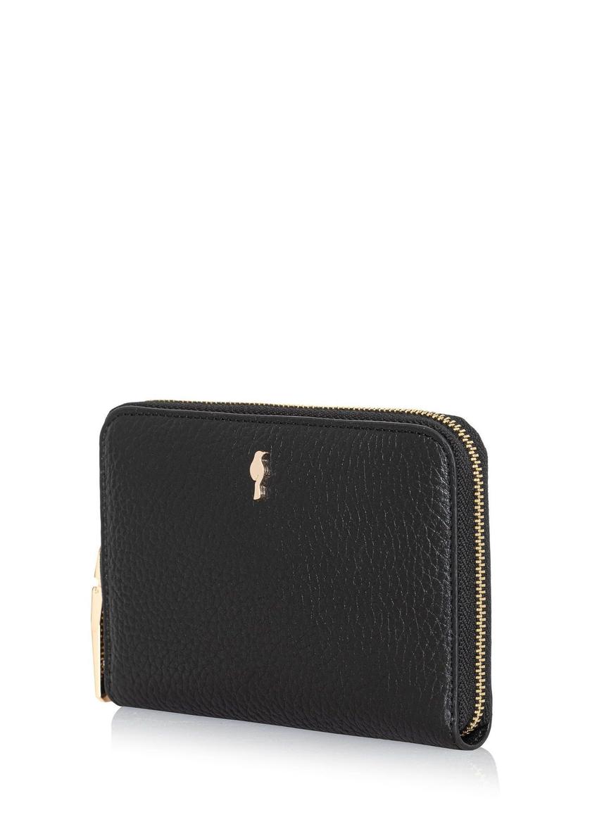Black leather medium women's wallet PORES-0898R-99(Z25)