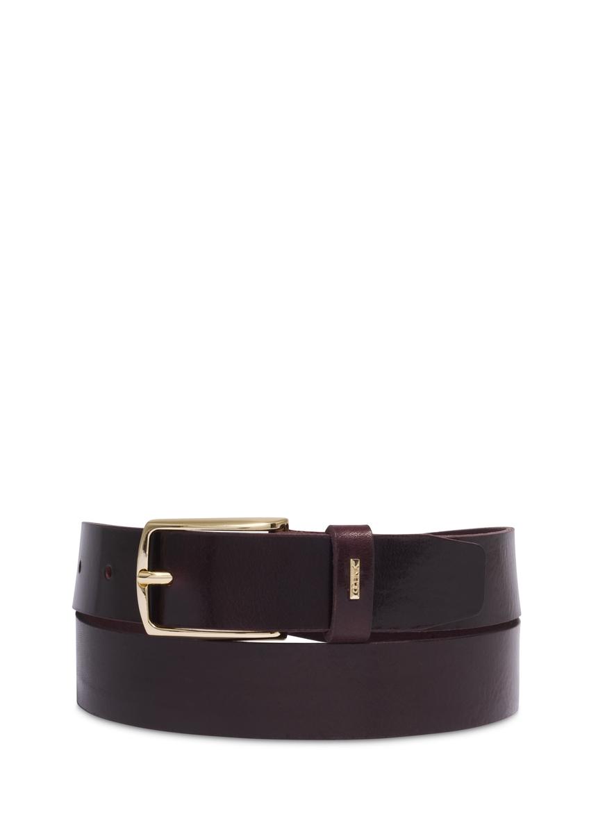 Women's leather belt in a deep shade of burgundy PASDS-0358-4D(Z26)