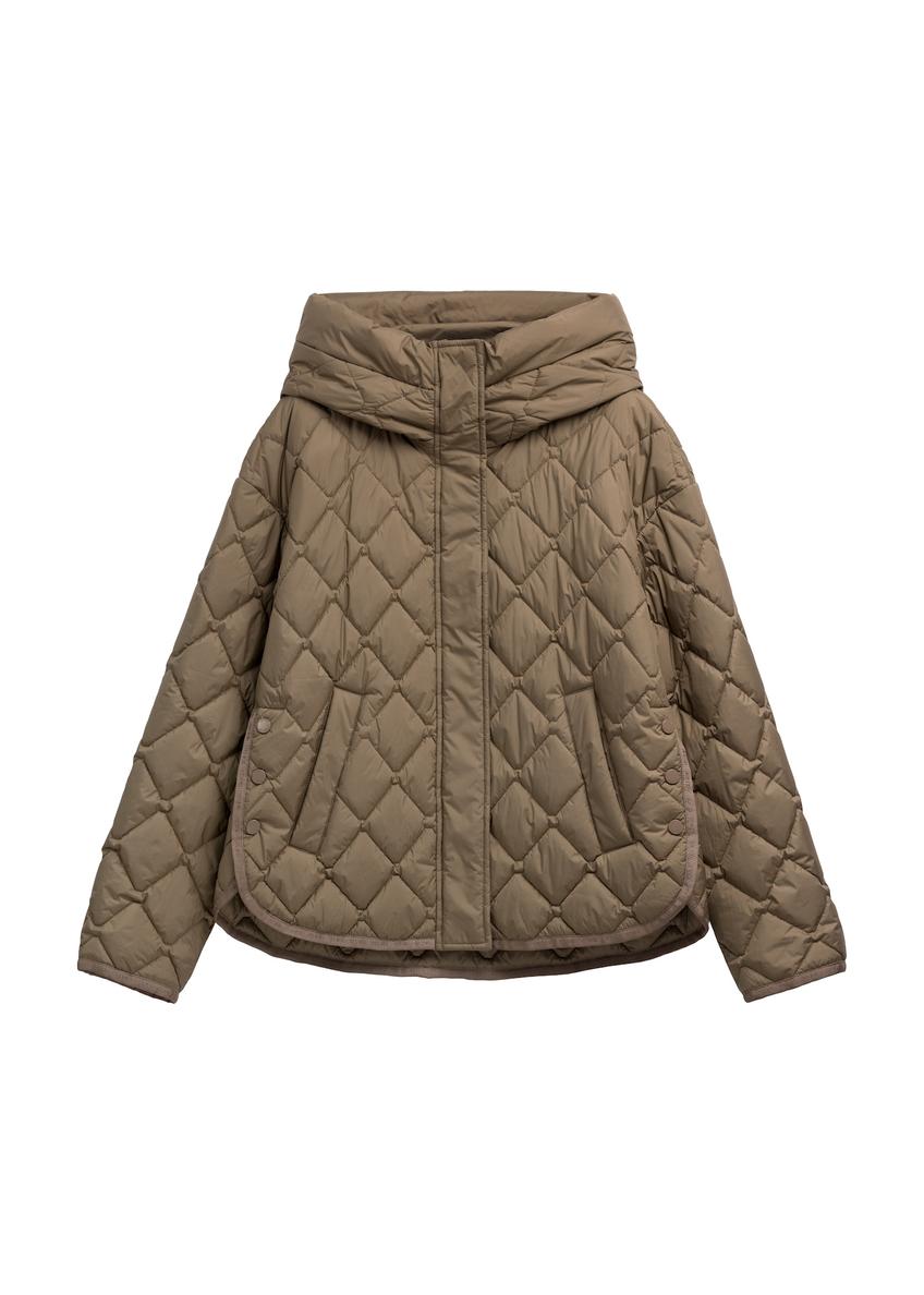 Women's quilted jacket in cool beige KURDT-0588-1K(Z26)