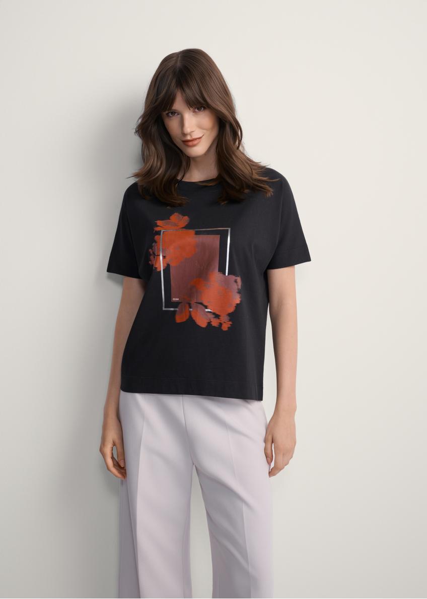 Black women's t-shirt with print TSHDT-0146-99(Z25)