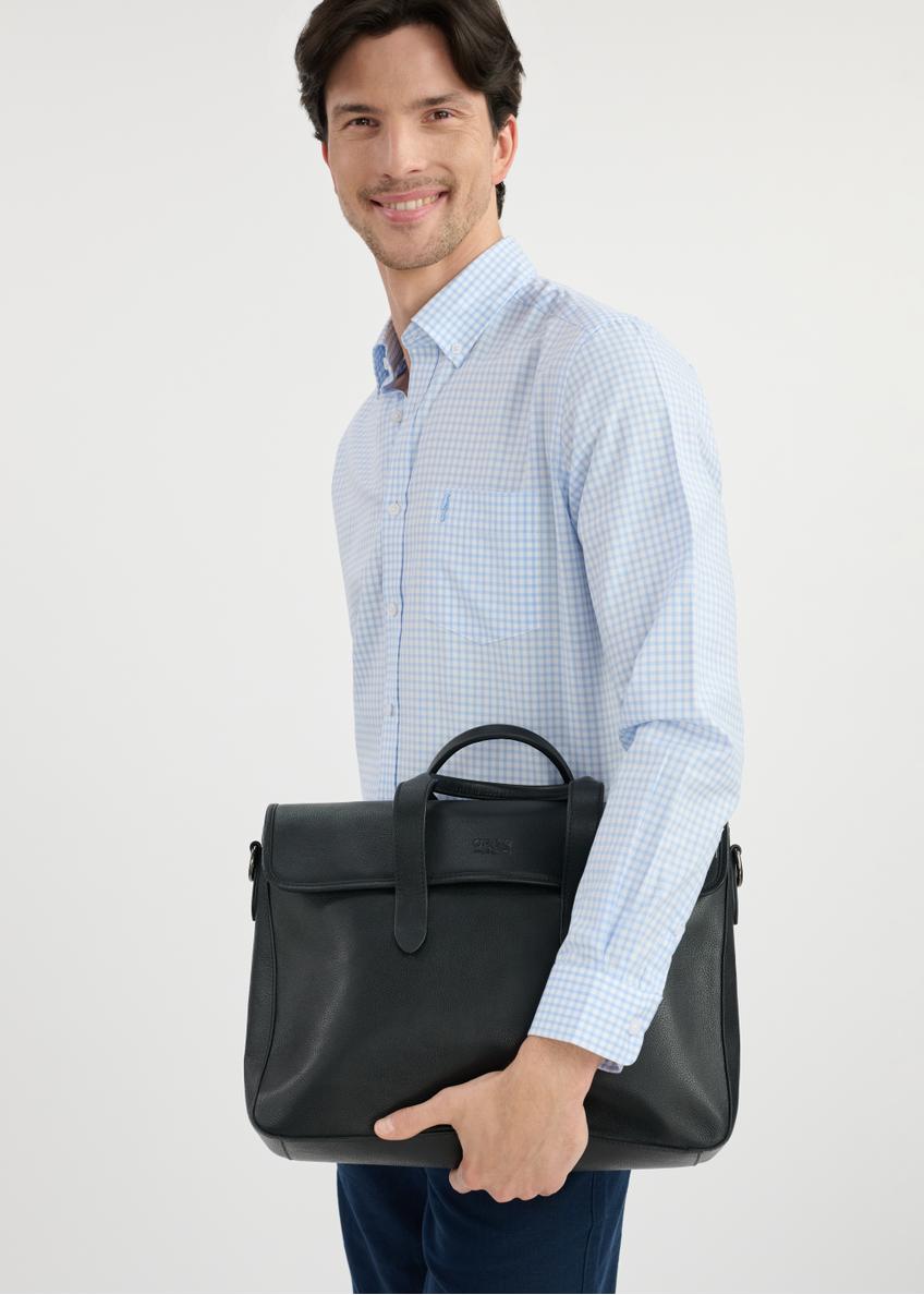 Black men's leather briefcase TORMS-0447-99(W25)