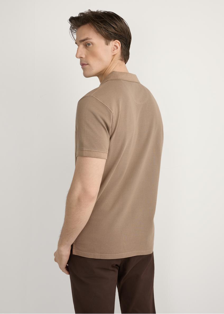 Men's camel polo shirt POLMT-0055A-1D(W26)