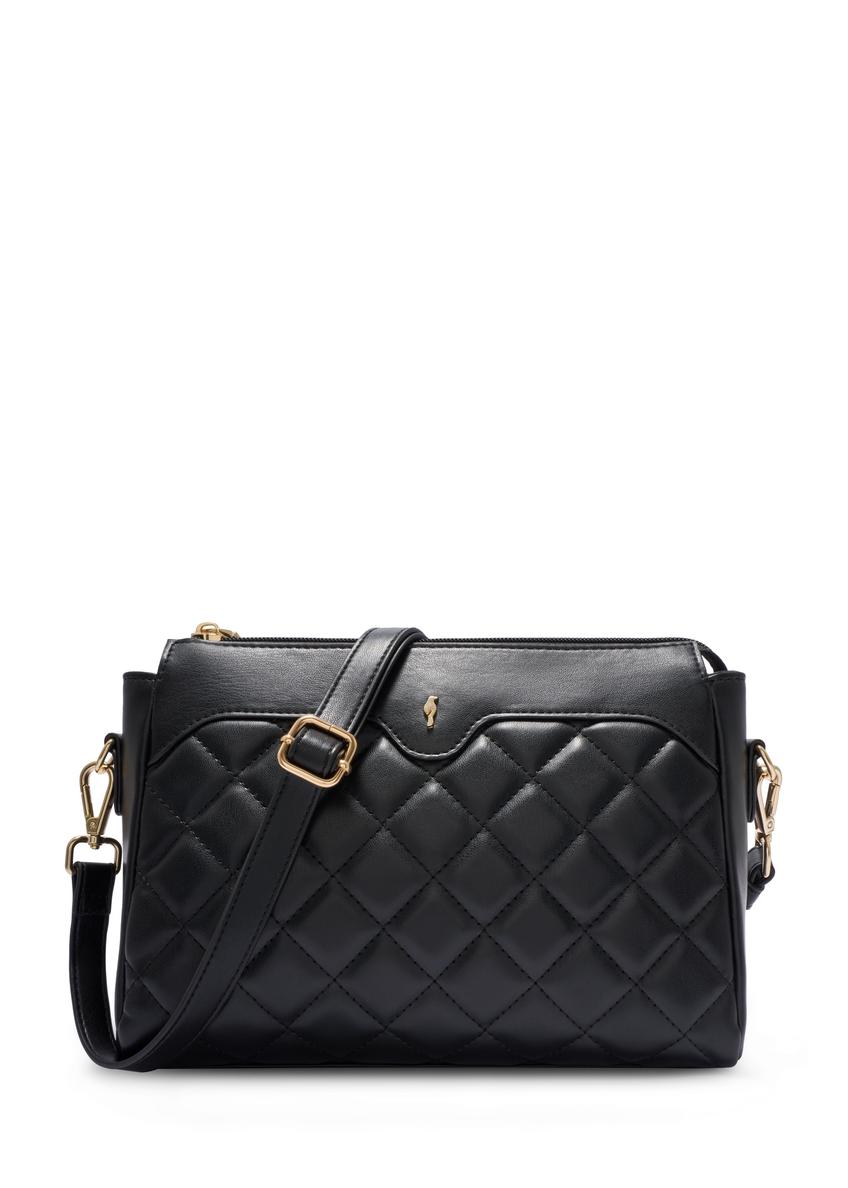 Black quilted women's handbag TOREC-1116-99(W26)
