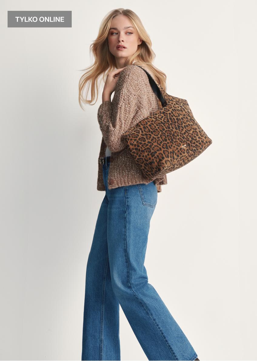 Large women's handbag in leopard print TORES-1169-86(Z25)