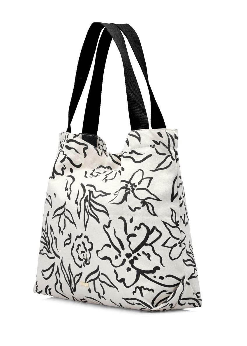 Women's fabric handbag with flowers TOREN-0289A-98(W25)