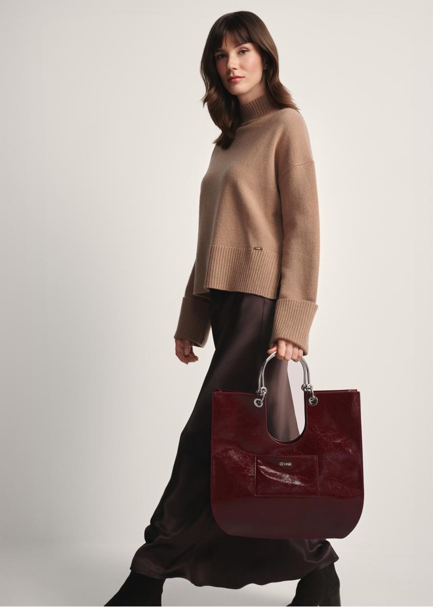 Burgundy women's handbag TOREC-0728A-49(Z25)