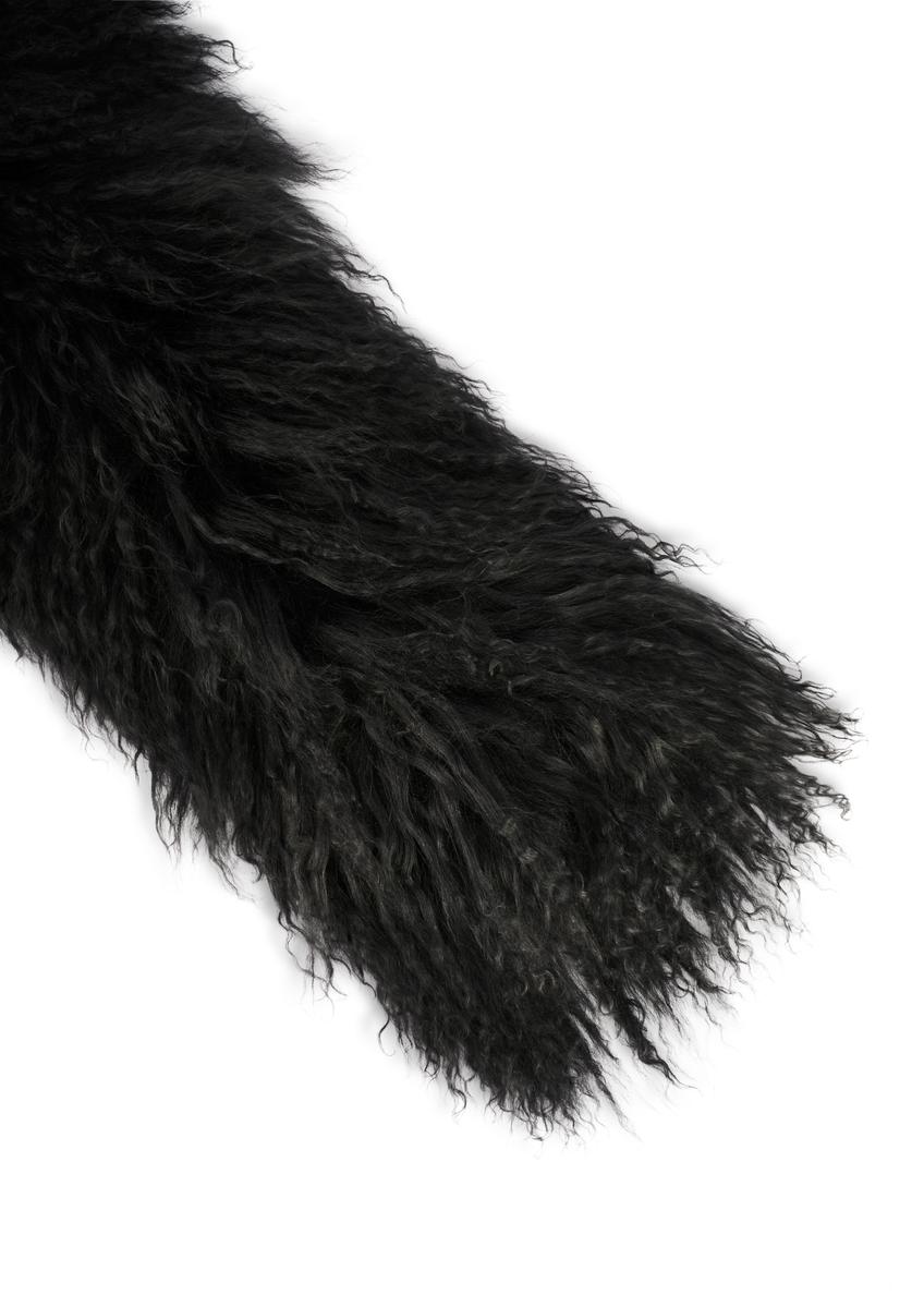 Black natural fur scarf SZADF-0034-99(Z25)