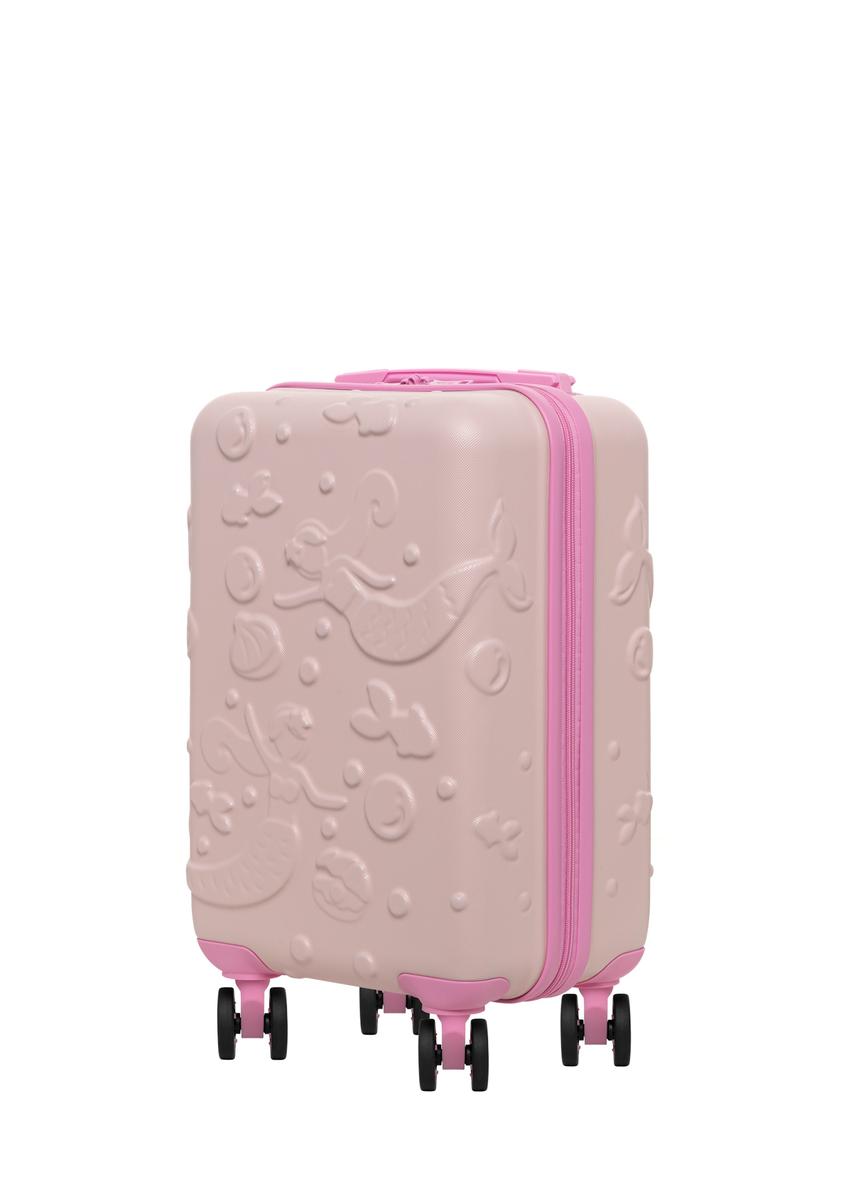 Small polka dot suitcase on wheels WALAB-0074-0P-19(W26)