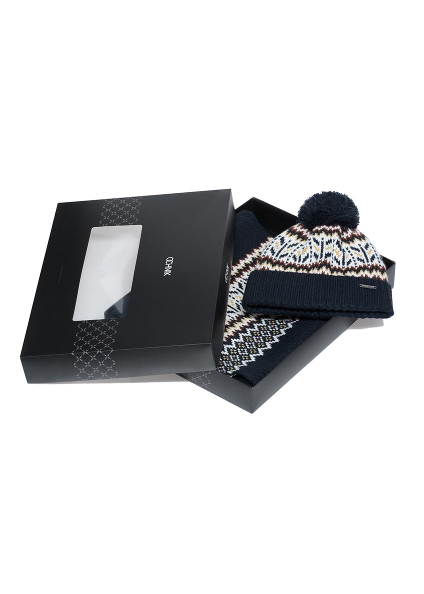 Norwegian men's cap and scarf set ZESTM-0005-69(Z24)