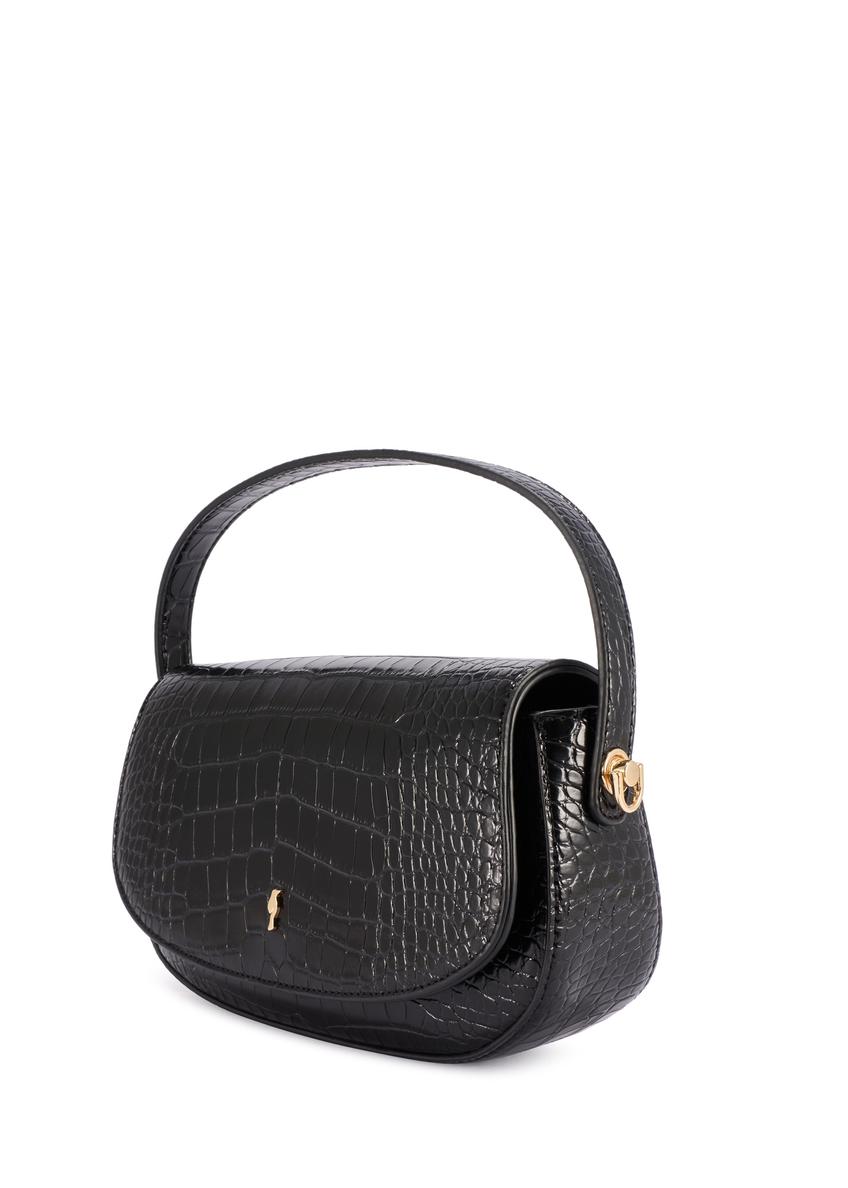 Small black croco women's messenger bag TOREC-1185-9G(W26)