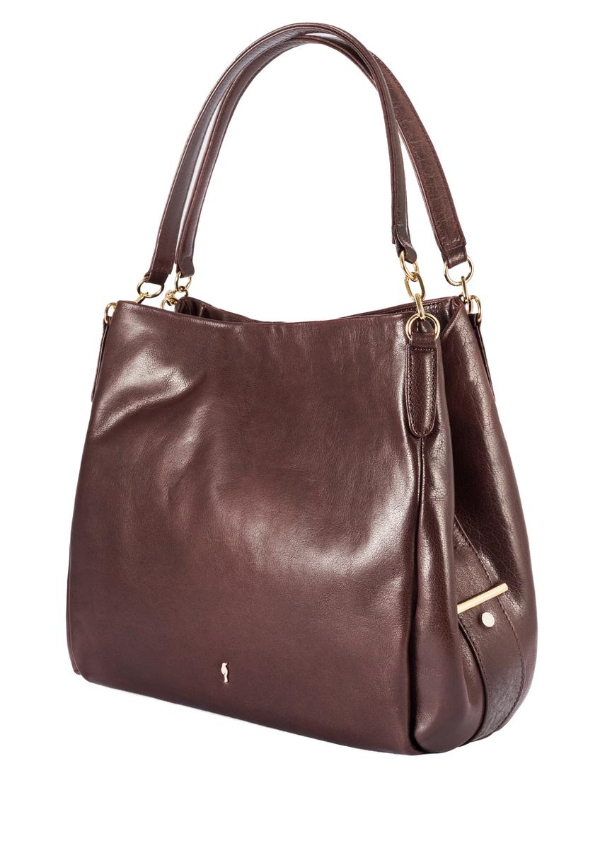 Brown leather women's shopper bag TORES-0636D-89(Z25)