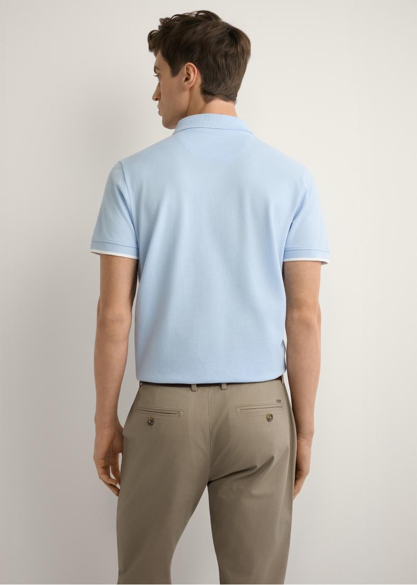 Light blue cotton polo shirt POLMT-0045B-7A(W26)