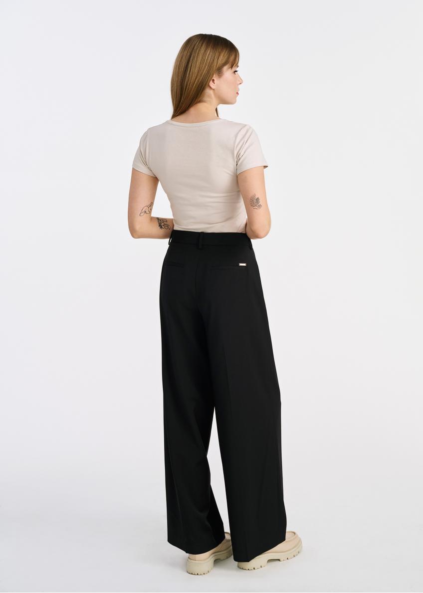 Black wide women's trousers SPODT-0103-99(W25)