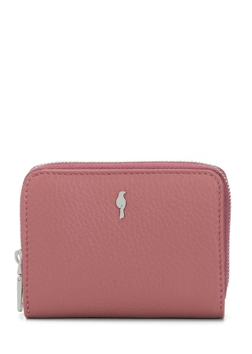 Small leather pink women's wallet PORES-0833G-31(Z25), front product view on white background.