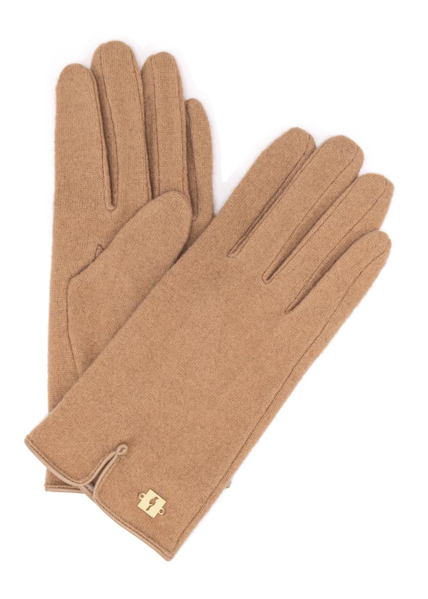 Beige woolen women's gloves REKDT-0027A-1A(Z26)