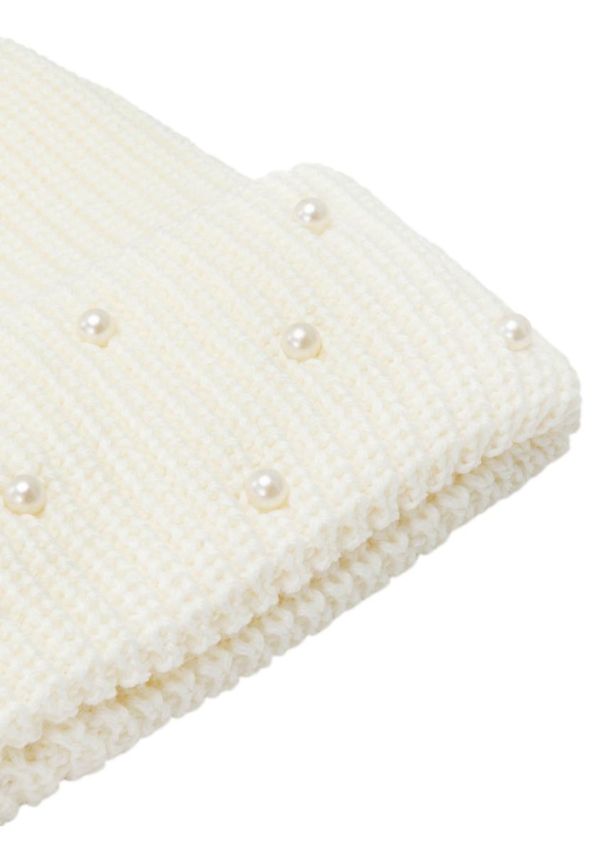 Women's white wool cap CZADT-0202-11(Z25)