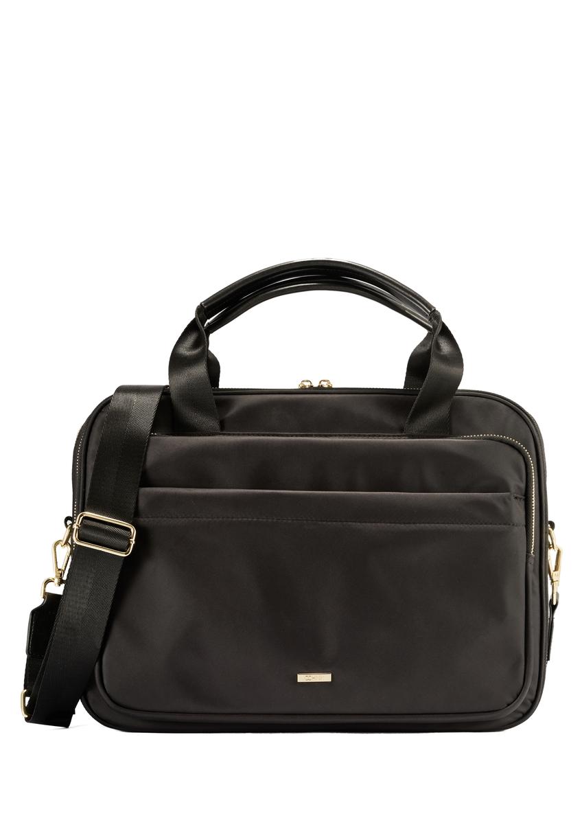 Black roomy women's laptop bag TOREN-0320-99(Z25)