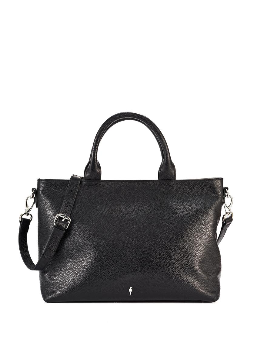 Black large leather women's handbag TORES-1158-9I(Z26), front product view on a light background.
