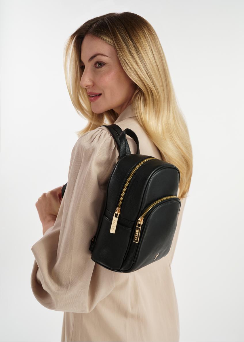 Black leather women's backpack TORES-1089-99(W25)