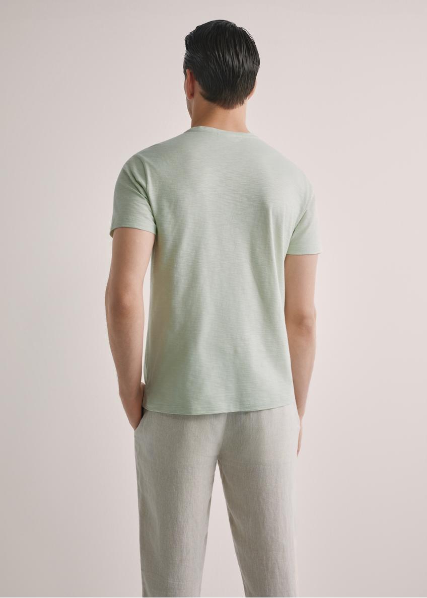 Men's cotton t-shirt in sage color TSHMT-0149-8F(W26)