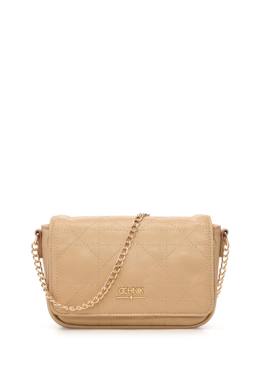 Beige small messenger bag TOREC-1254-1P(Z26), front product view on a light background.