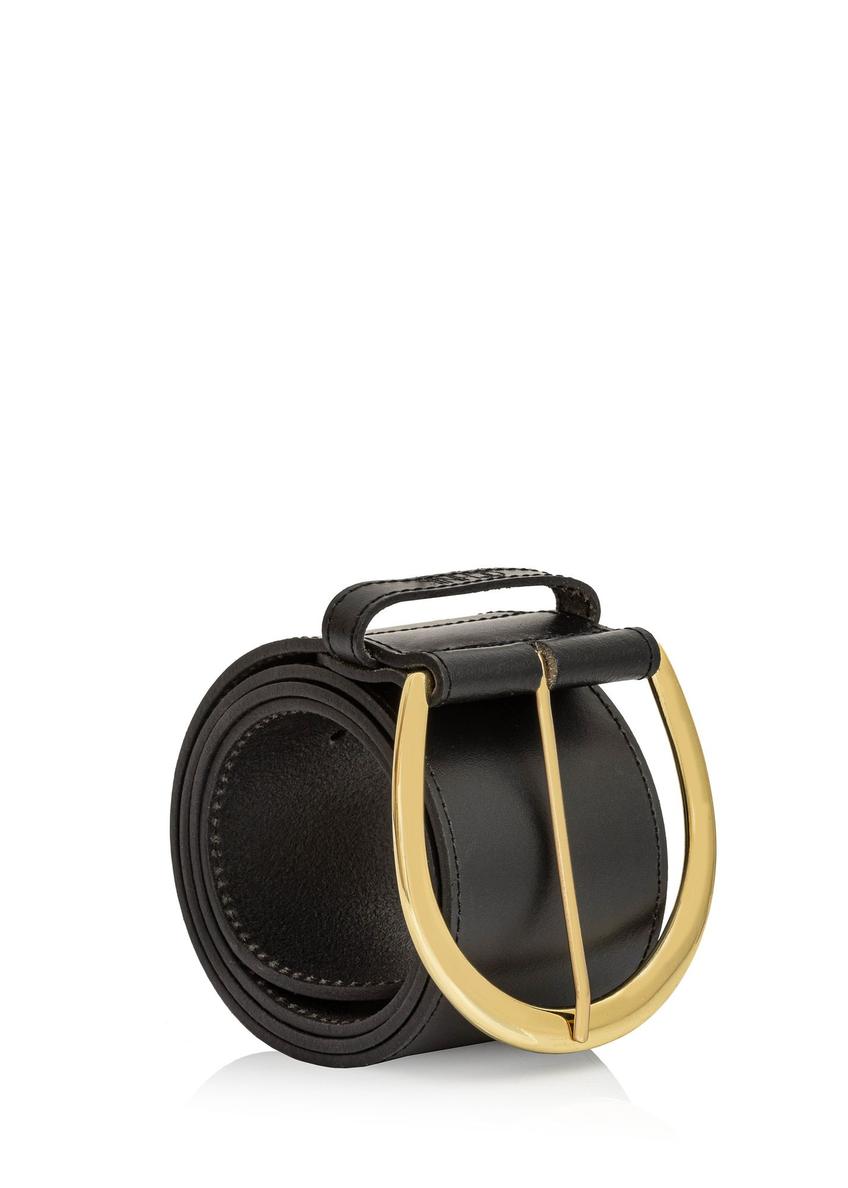 Black leather women's belt PASDS-0311-99(Z24)