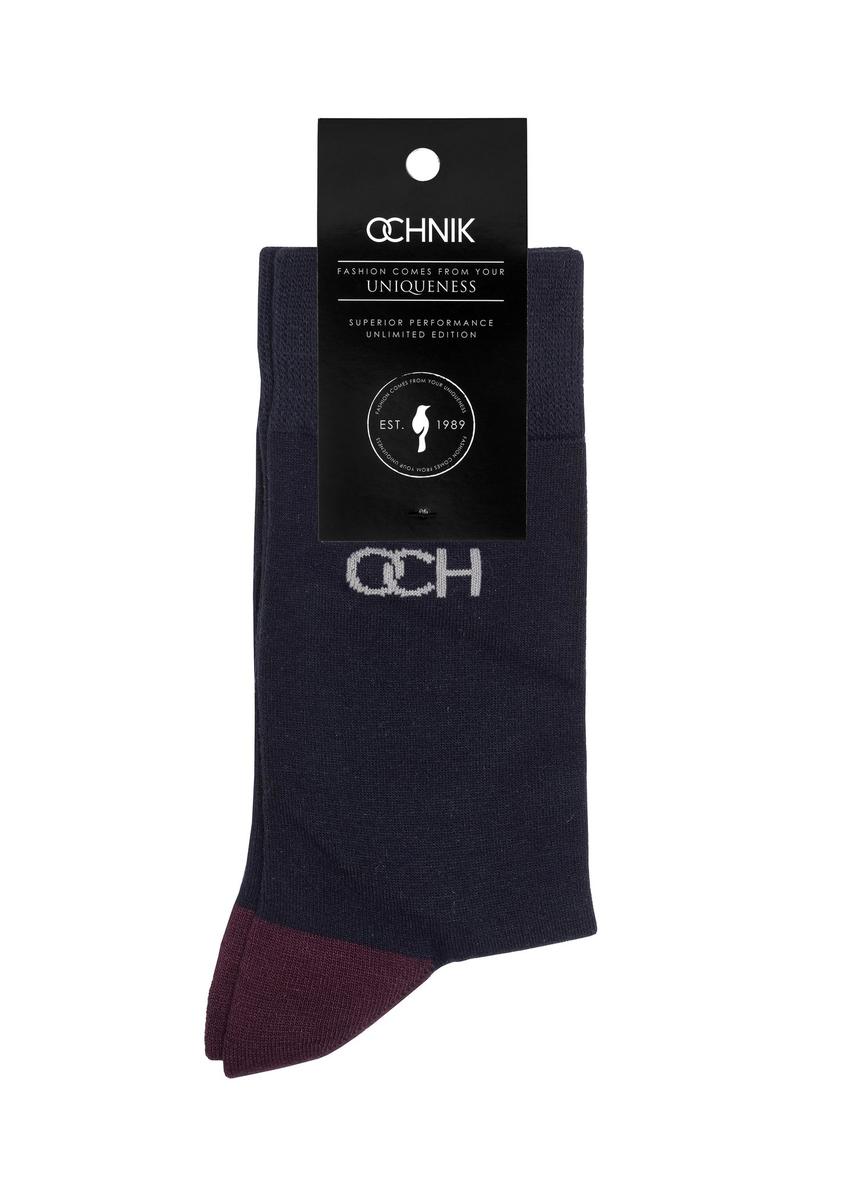 Long navy blue men's socks SKAMT-0155A-69(Z24)