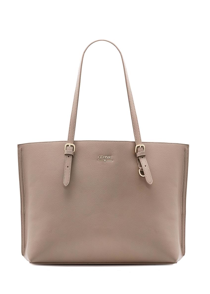 Beige large shopper bag TOREC-1088-81(Z25)