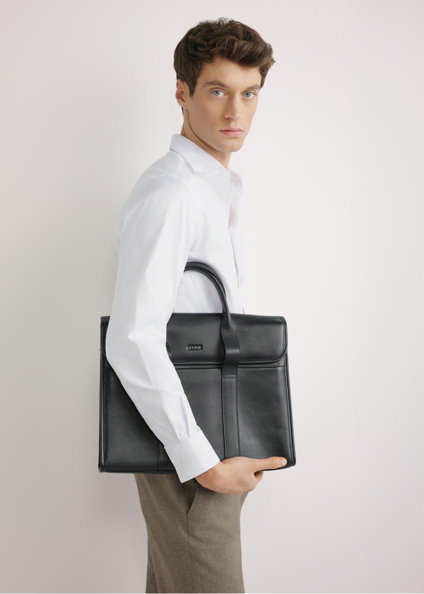 Black leather men's briefcase TORMS-0508-99(W26)
