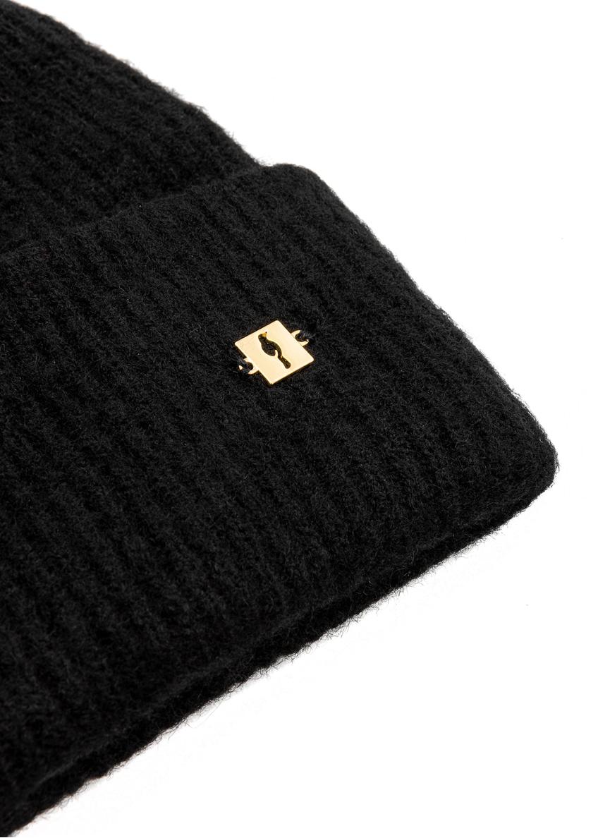 Women's woolen cap in black CZADT-0201-99(Z25)